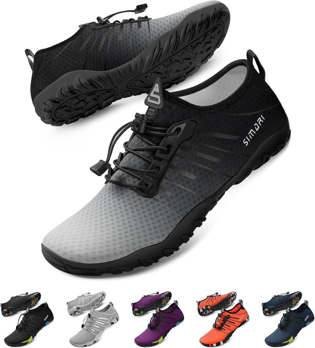 Unisex Quick Dry Barefoot Aqua Socks - Lightweight Stretch Upper, Non-Slip Sole for Swimming, Kayaking and Diving - 8 Wo
