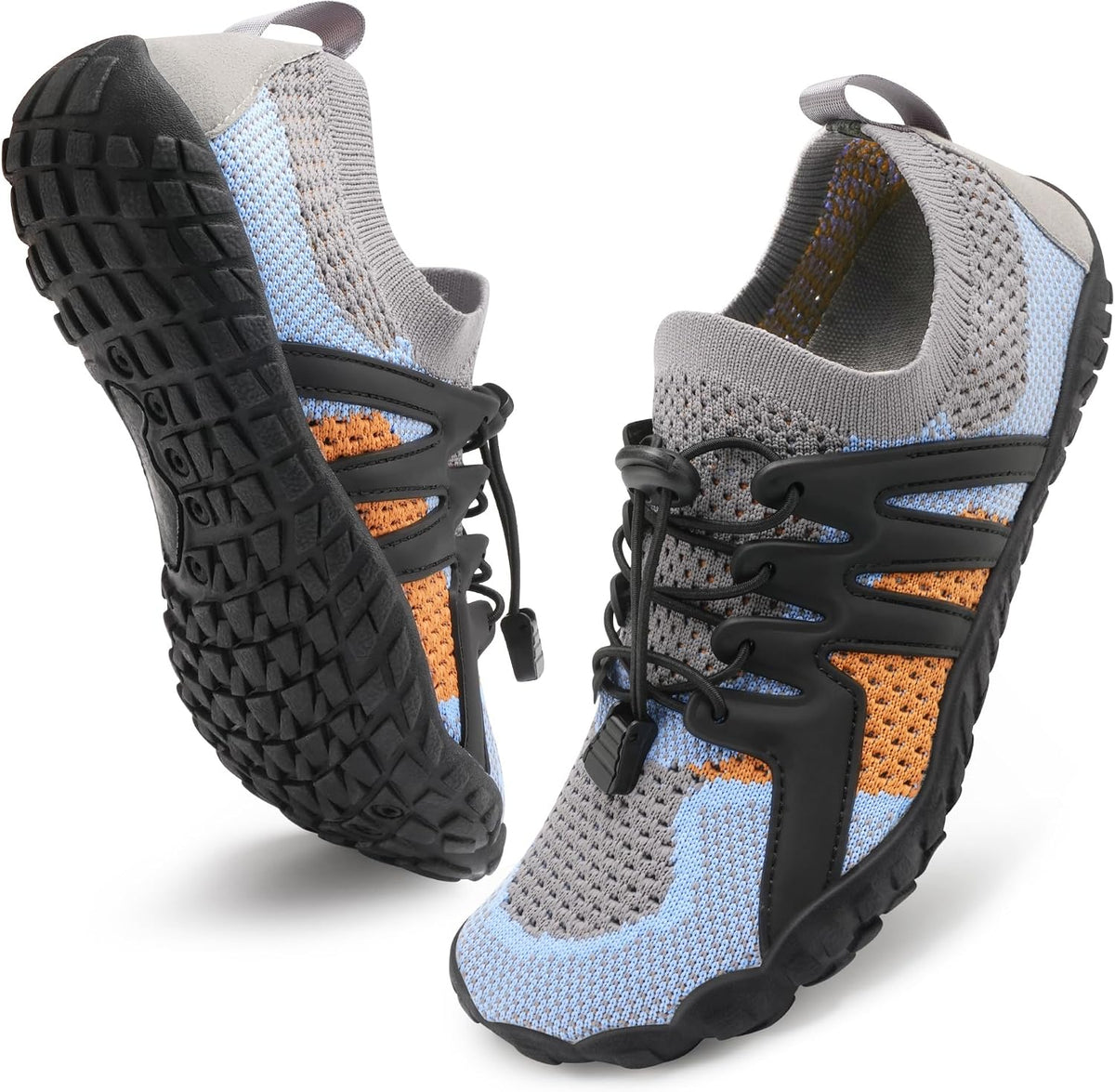 Unisex Barefoot Aqua Water Shoes - Quick Dry Mesh, Pull Tabs and Non-Slip Outsole for River, Pool and Boating - 6 Women/