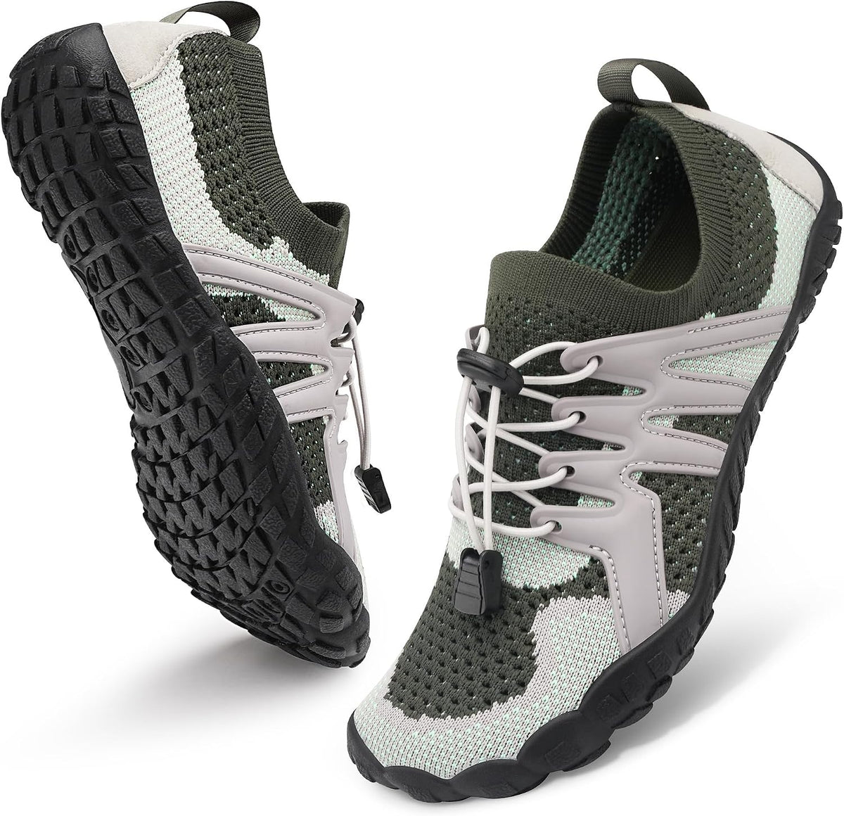 Unisex Barefoot Aqua Water Shoes - Quick Dry Mesh, Pull Tabs and Non-Slip Outsole for River, Pool and Boating - 6 Women/
