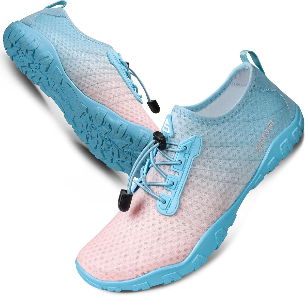 Unisex Quick Dry Barefoot Aqua Socks - Lightweight Stretch Upper, Non-Slip Sole for Swimming, Kayaking and Diving - 10 W