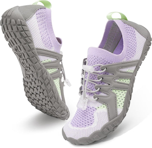 Unisex Barefoot Aqua Water Shoes - Quick Dry Mesh, Pull Tabs and Non-Slip Outsole for River, Pool and Boating - 6 Women/